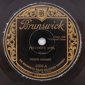 Vernon Dalhart – Prisoners Song/The Letter Edged In Black 1925 78rpm Record 2900